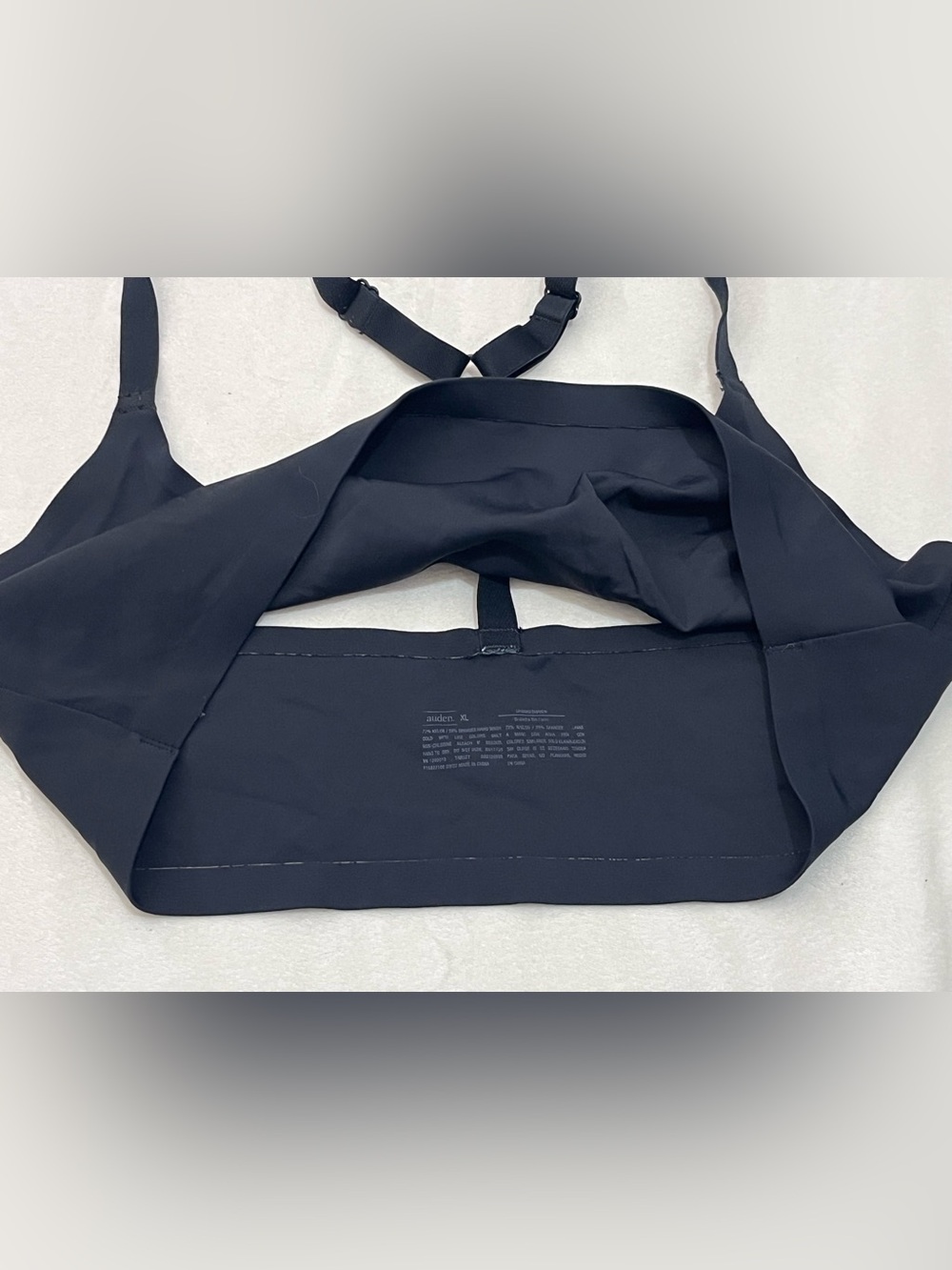 Auden Black Seamless T-Back Bralette - Women Intimates Thin Very Soft Size XL - Picture 10 of 11